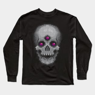 Grey Skull - Pink Eyes Long Sleeve T-Shirt